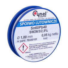 Дрітовий припій Sn-60% Pb-40% 1,00мм 0,05кг (WG-01X-01-1-100-7701/LC60-1.00/0.05)