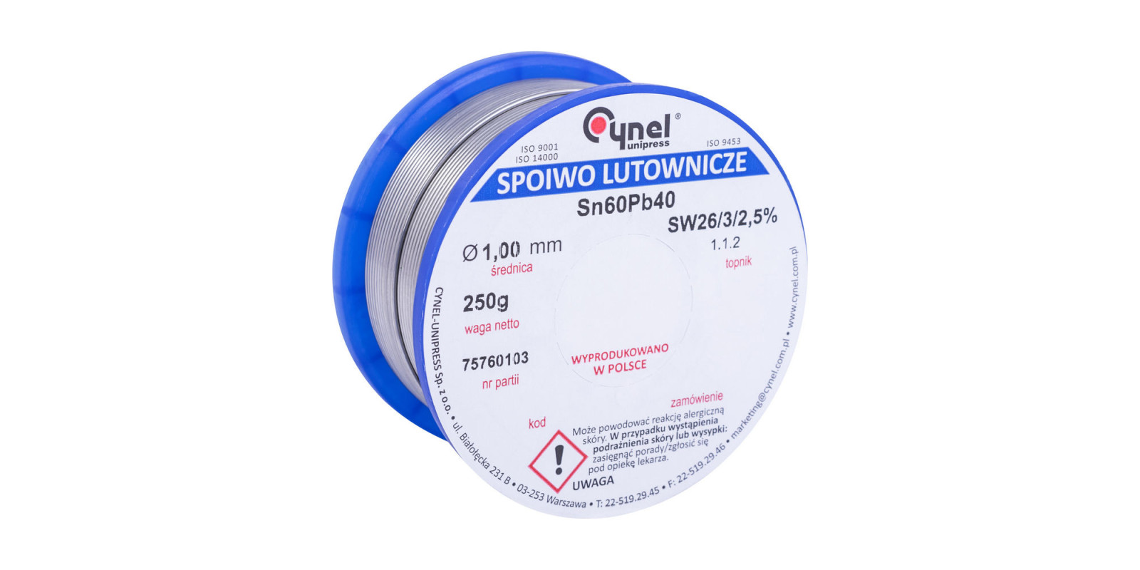 Дрітовий припій Sn-60% Pb-40% 1,00мм 0,25кг (WG-01X-01-1-100-4/LC60-1.00/0.25) Дрітовий припій Sn-60% Pb-40% 1,00мм 0,25кг (WG-01X-01-1-100-4/LC60-1.00/0.25)