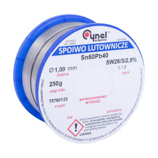 Дрітовий припій Sn-60% Pb-40% 1,00мм 0,25кг (WG-01X-01-1-100-4/LC60-1.00/0.25)