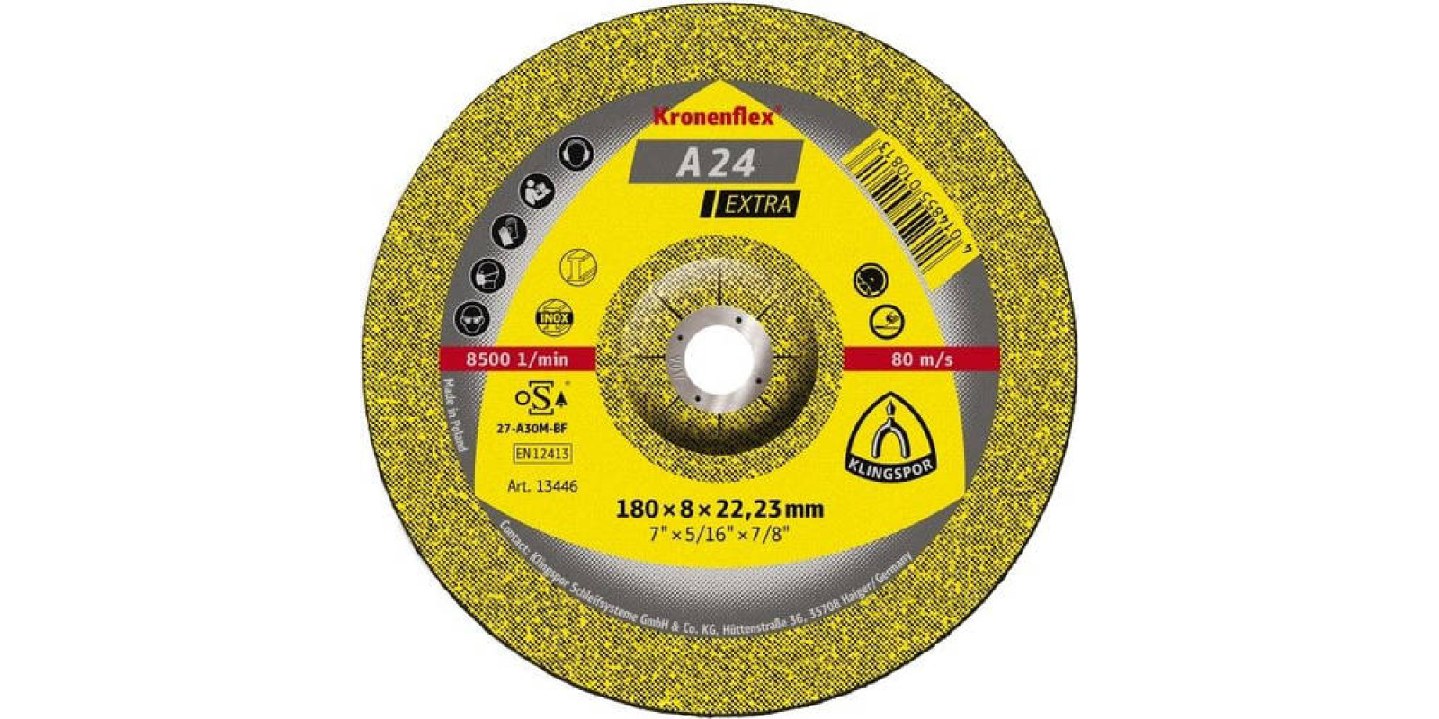 Зачисні круги Kronenflex EXTRA/A24EX/S/GEK/180X6X22,23