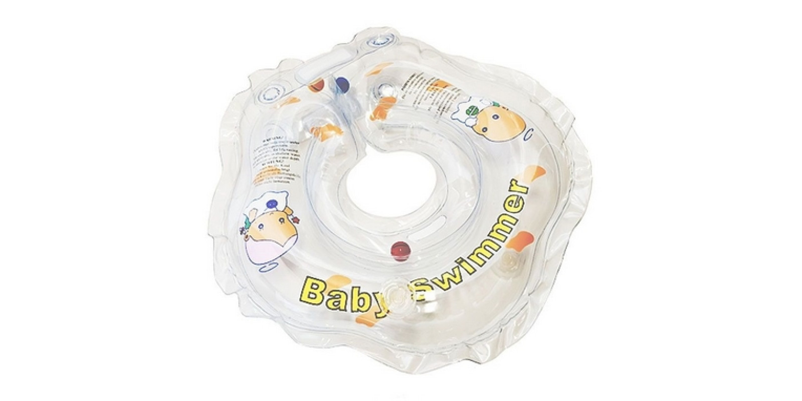 Коло на шию Baby Swimmer KP101022 біле з брязкальцями