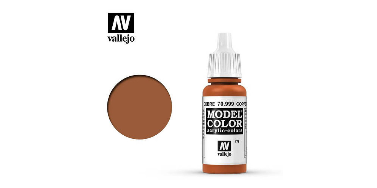 Мідь. Фарба водорозчинна 17мл. VALLEJO MODEL COLOR 70999 Мідь. Фарба водорозчинна 17мл. VALLEJO MODEL COLOR 70999