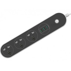 Мережевий фільтр ColorWay 1.8 м 3 розетки + 3 USB (CW-CHU33B) Black