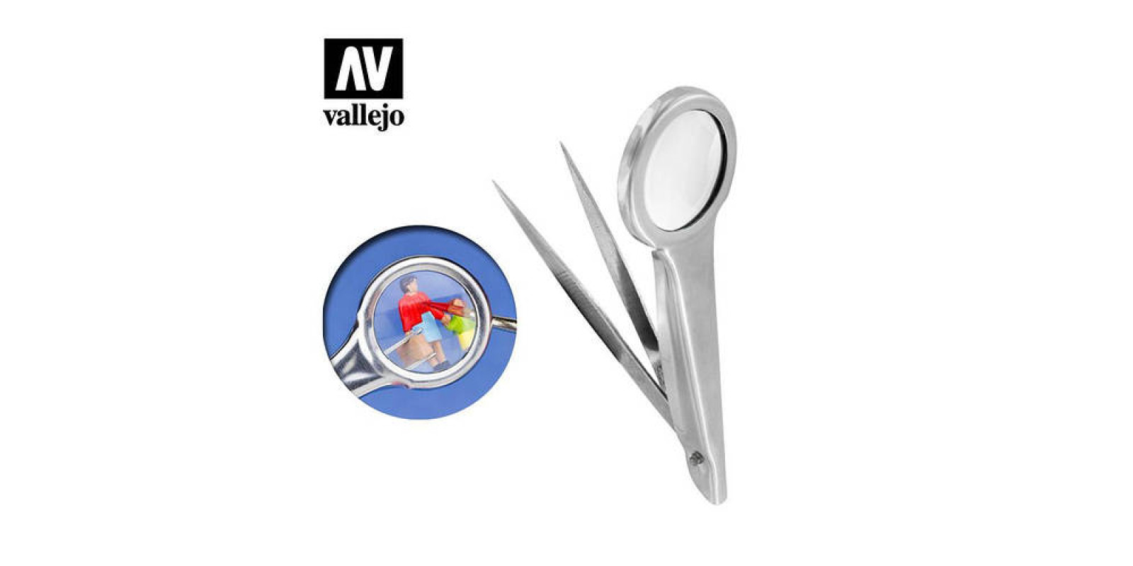 Пинцет с увеличительным стеклом. VALLEJO T12001