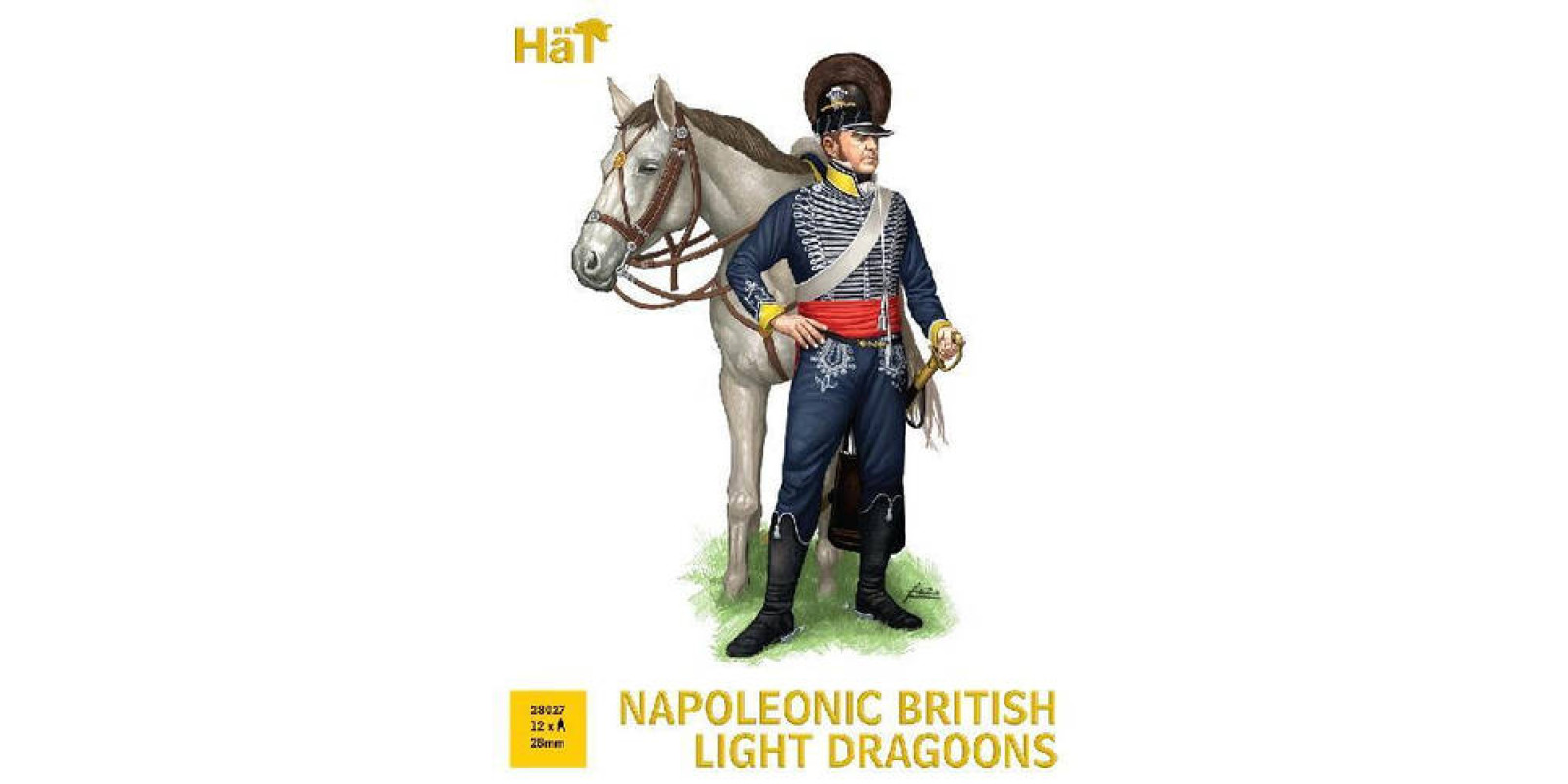 Napoleonic British Light Dragoon. Набор пластиковых фигур в размере 28 мм. HAT 28027