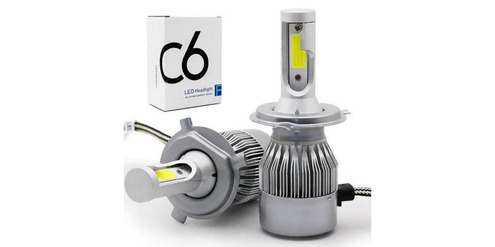 Комплект LED ламп C6 H4 (цена за 2шт) - ближний, дальний свет