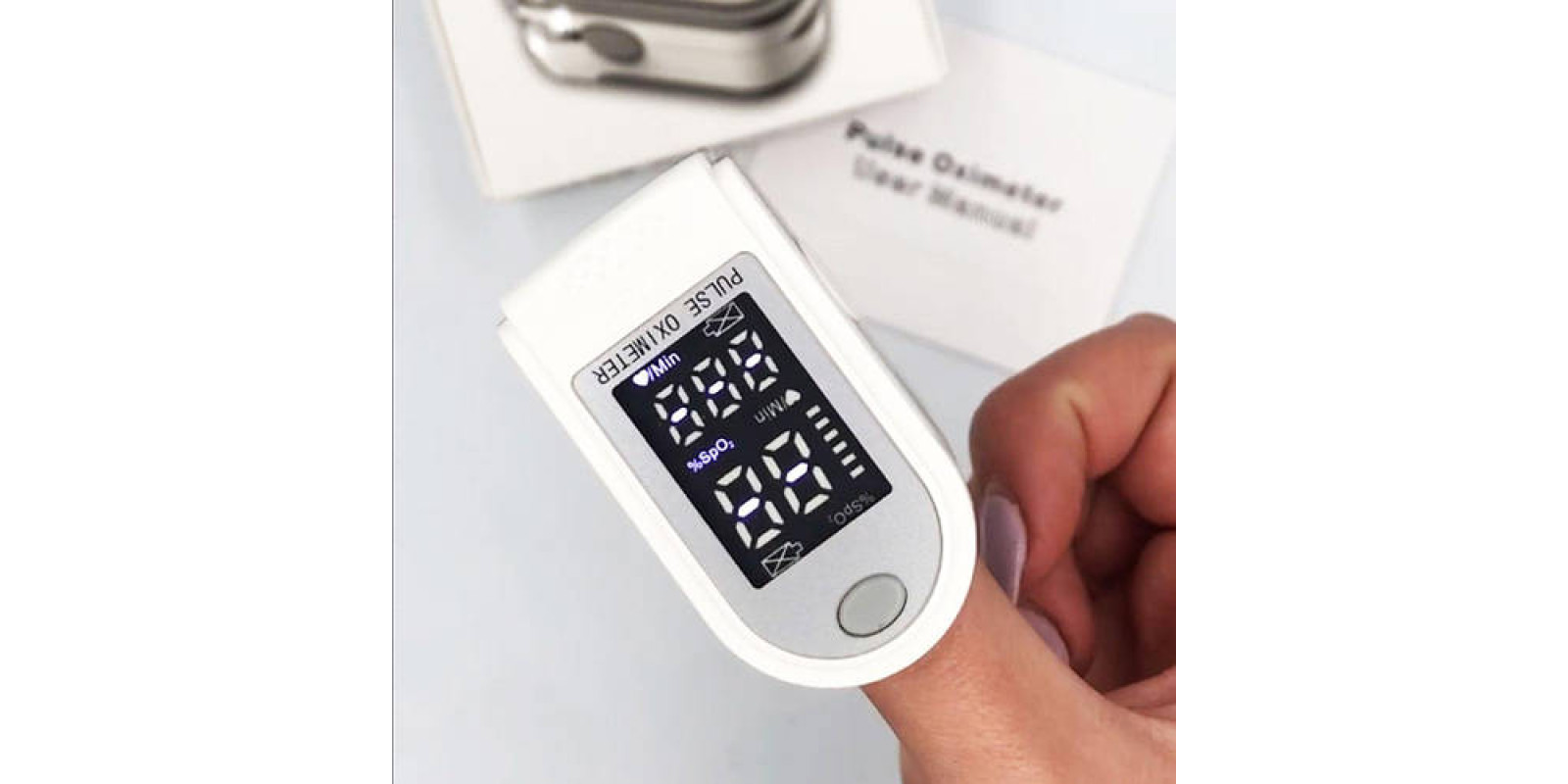 Електронний пульсометр на палець Pulse Oximeter
