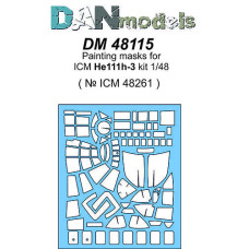 Маска для моделі He-111H-3 (ICM 48261). 1/48 DANMODELS DM48115