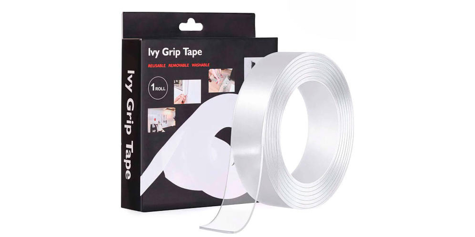 Прозрачная многоразовая крепежная лента на любые поверхности Ivy Grip Tape 5 м / Клейкая лента Прозрачная многоразовая крепежная лента на любые поверхности Ivy Grip Tape 5 м / Клейкая лента