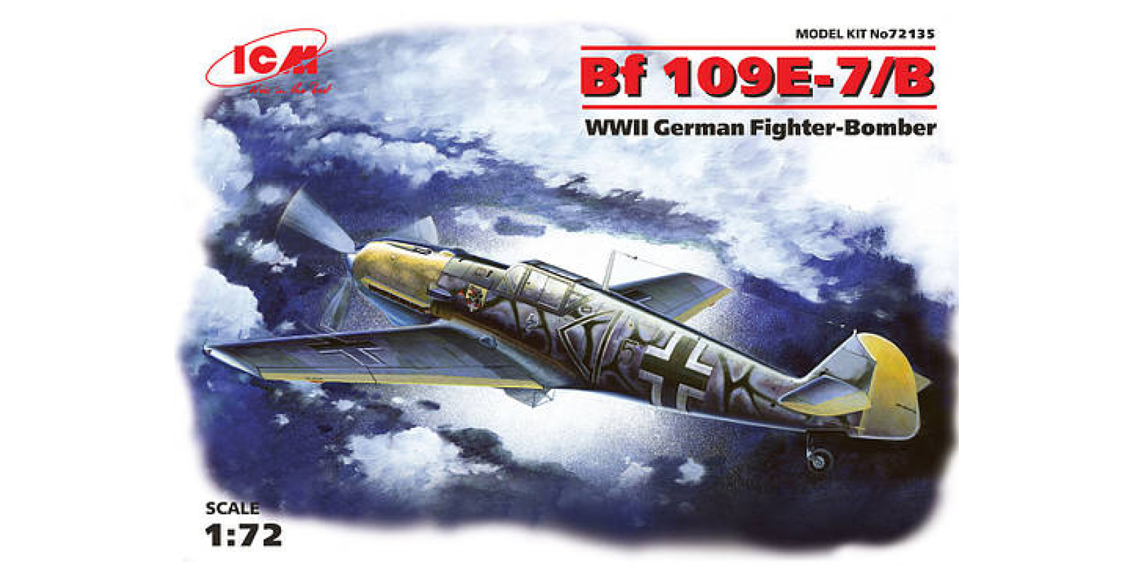 BF 109E-7/B. Збірна модель німецького істербителя-бомбардувальника у масштабі 1/72. ICM 72135