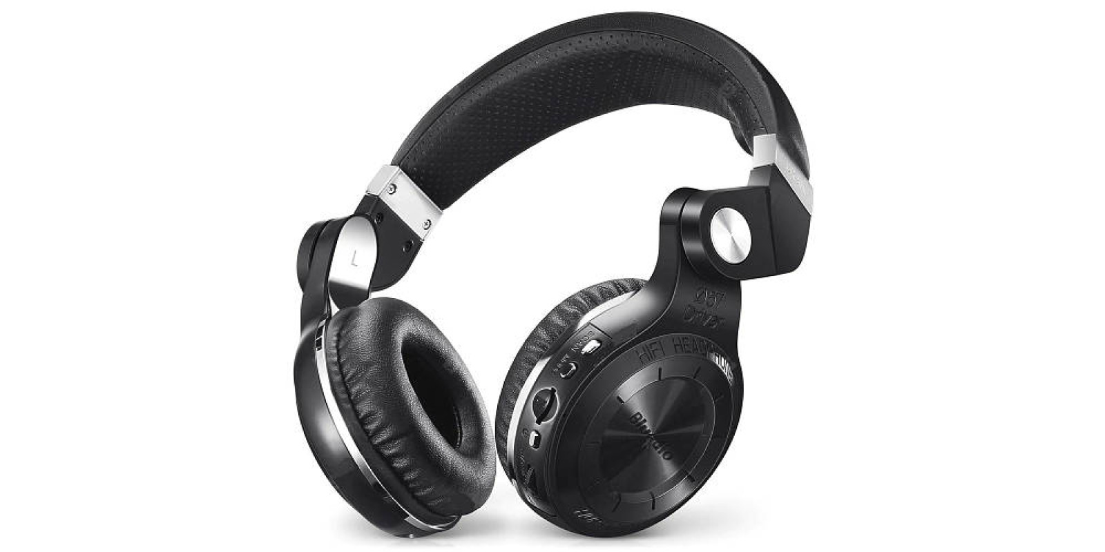 Складные беспроводные bluetooth наушники-гарнитура Bluedio T2+ 36 часов музыки чёрные