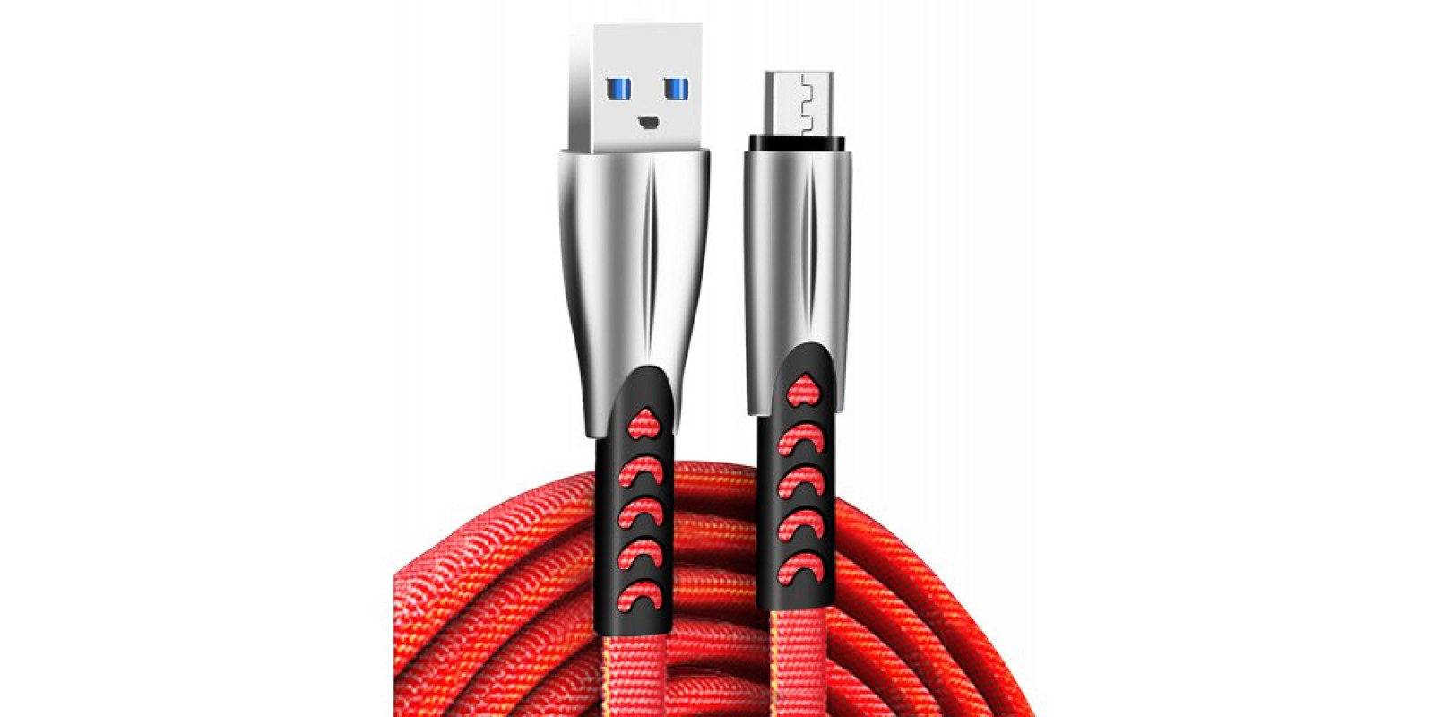Кабель ColorWay USB to microUSB 2.4A 1m (CW-CBUM011-RD) Red Кабель ColorWay USB to microUSB 2.4A 1m (CW-CBUM011-RD) Red