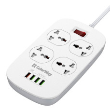 Мережевий фільтр ColorWay 1.8 м 4 розетки + 4 USB (1 QC3.0 + 3 AUTO ID) (CW-CHU44QW) White