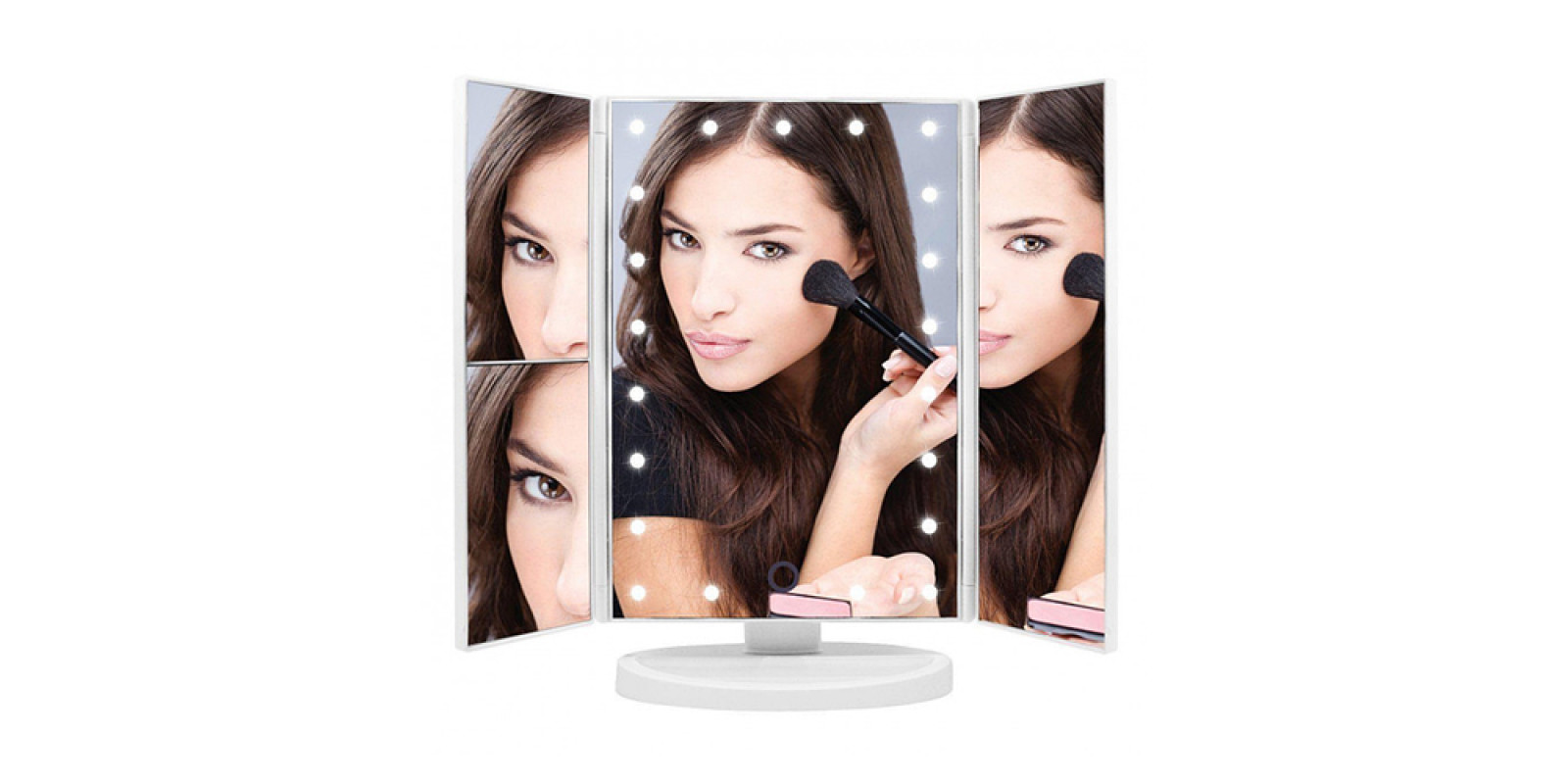 Тройное косметическое зеркало Magnifying Mirror / Зеркало для макияжа с подсветкой