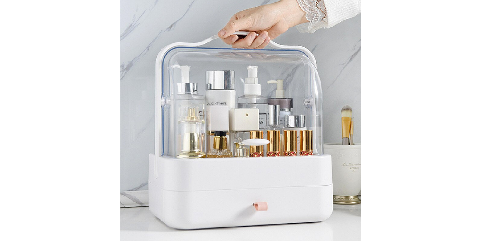 Органайзер для косметики Cosmetic Storage Box 1 секция Белый