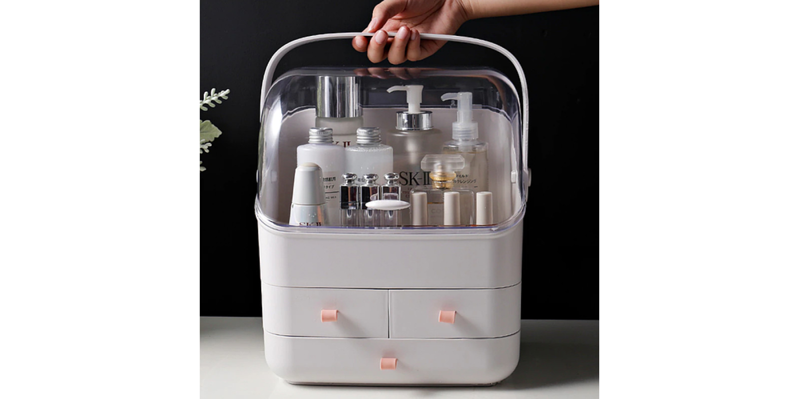 Органайзер для косметики Cosmetic Storage Box 3 секции Белый Органайзер для косметики Cosmetic Storage Box 3 секции Белый
