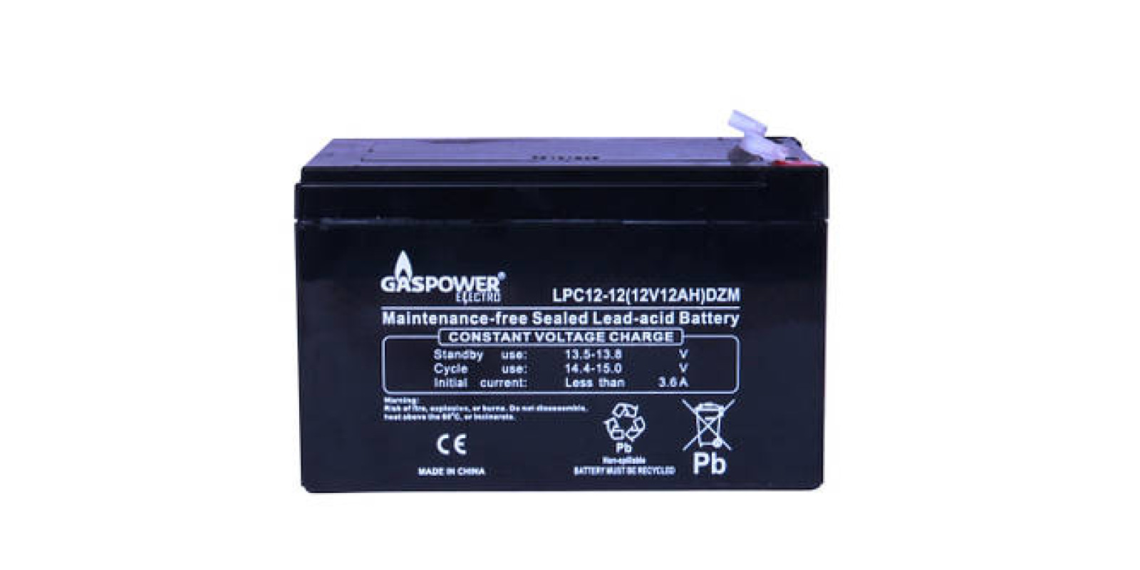 Cвинцово-кислотный аккумулятор Gaspower Electro LPC 12-12 (12 Ah, 12 В, 260 циклов)