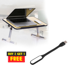 Столик для ноутбука ELaptop Desk A8 с вентилятором (777) + Подарок Фонарик USB LED Light Plastic