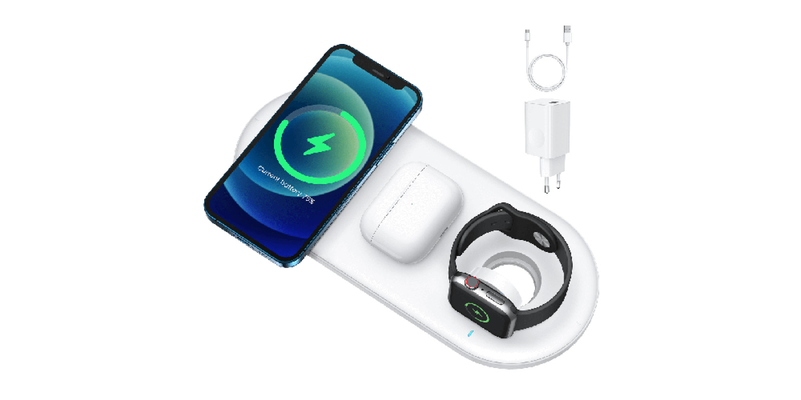 Зарядка Qi JOYROOM 3 in 1 (without iwatch charging cable) JR-A27 |20W Max|