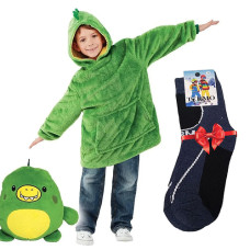 Детская толстовка с балахоном Huggle Hoodie + Детские теплые термоноски Termo Socks (7-9 р.) / Худи игрушка