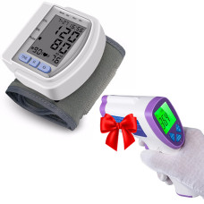 Автоматический тонометр на запястье Automatic Blood Pressure (777) CK-102S + Подарок Бесконтактный термометр