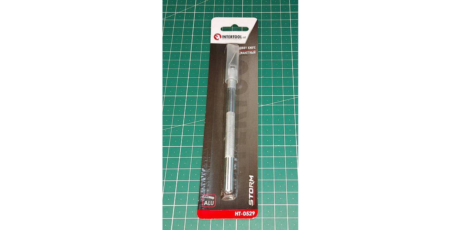 Ніж скальпель макетний алюмінієвий. INTERTOOL HT-0529