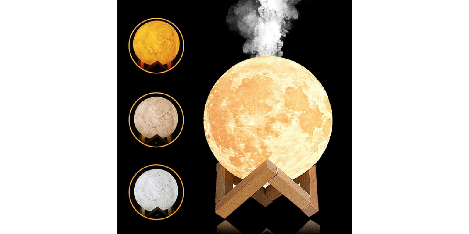 Увлажнитель воздуха ночник на подставке луна 3D Moon Lamp Light Diffuser / Настольный ночник с увлажнителем