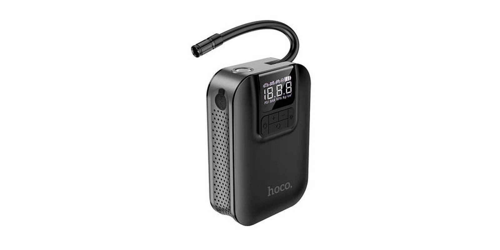 Портативный компрессор HOCO Breeze portable smart air pump S53 2500 мАч, LED black