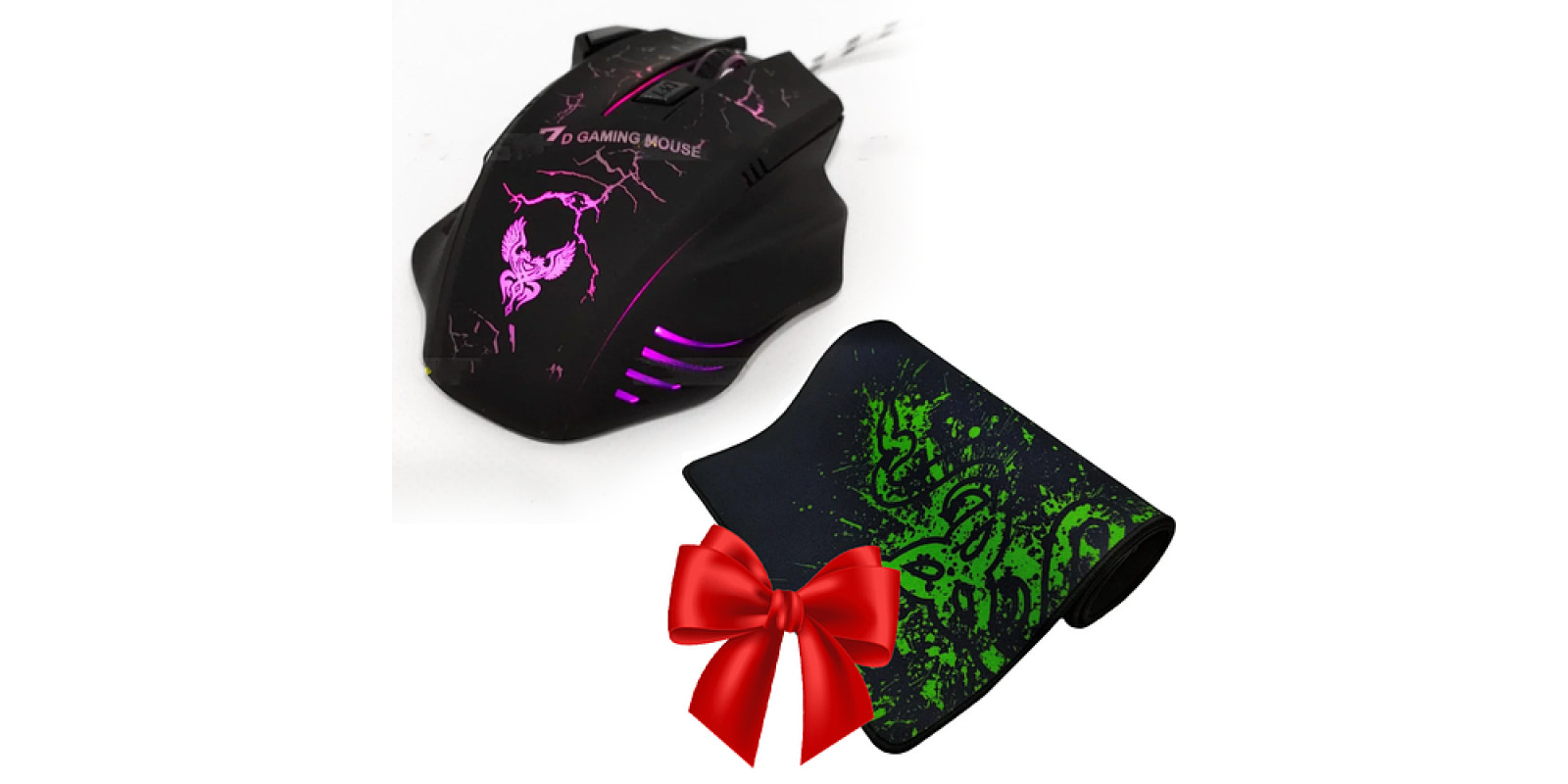 Игровая мышь проводная оптическая с подсветкой GAMING MOUSE X7 + Подарок Коврик для мышки