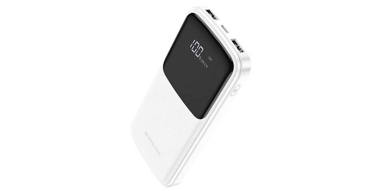 Power Bank BOROFONE Oceanic digital power bank 10000mAh BJ17 |2USB/1Type-C, 3A| white