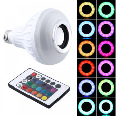 LED лампа мультиколор із Bluetooth колонкою та пультом LED Music Bulb Light Білий (KG-4046)