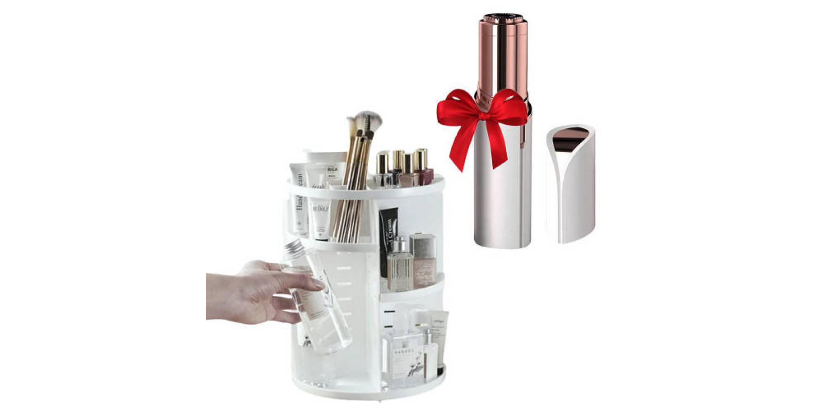 Органайзер поворотный для косметики Rotation Cosmetic Box 360 + Подарок Женский эпилятор для лица