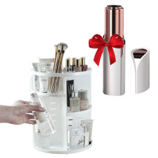Органайзер поворотный для косметики Rotation Cosmetic Box 360 + Подарок Женский эпилятор для лица