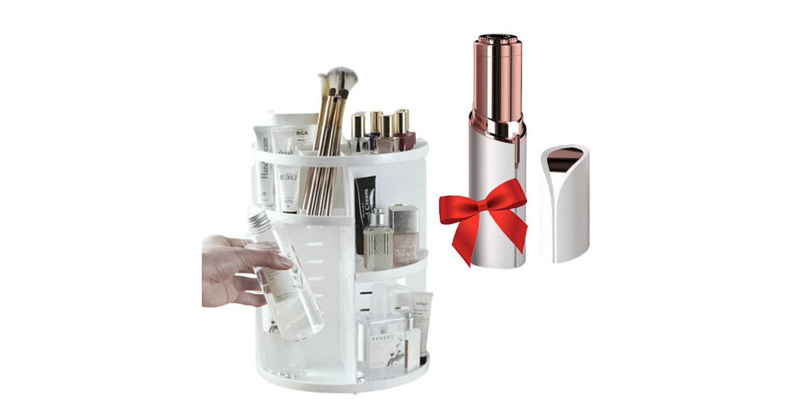 Органайзер поворотный для косметики Rotation Cosmetic Box 360 + Подарок Женский эпилятор для лица Flawless Органайзер поворотный для косметики Rotation Cosmetic Box 360 + Подарок Женский эпилятор для лица Flawless