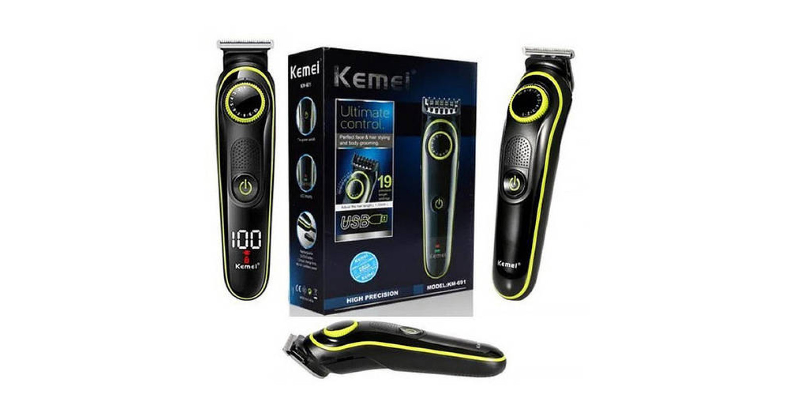 Машинка для стрижки волос Kemei KM-691 / Беспроводная машинка для стрижки