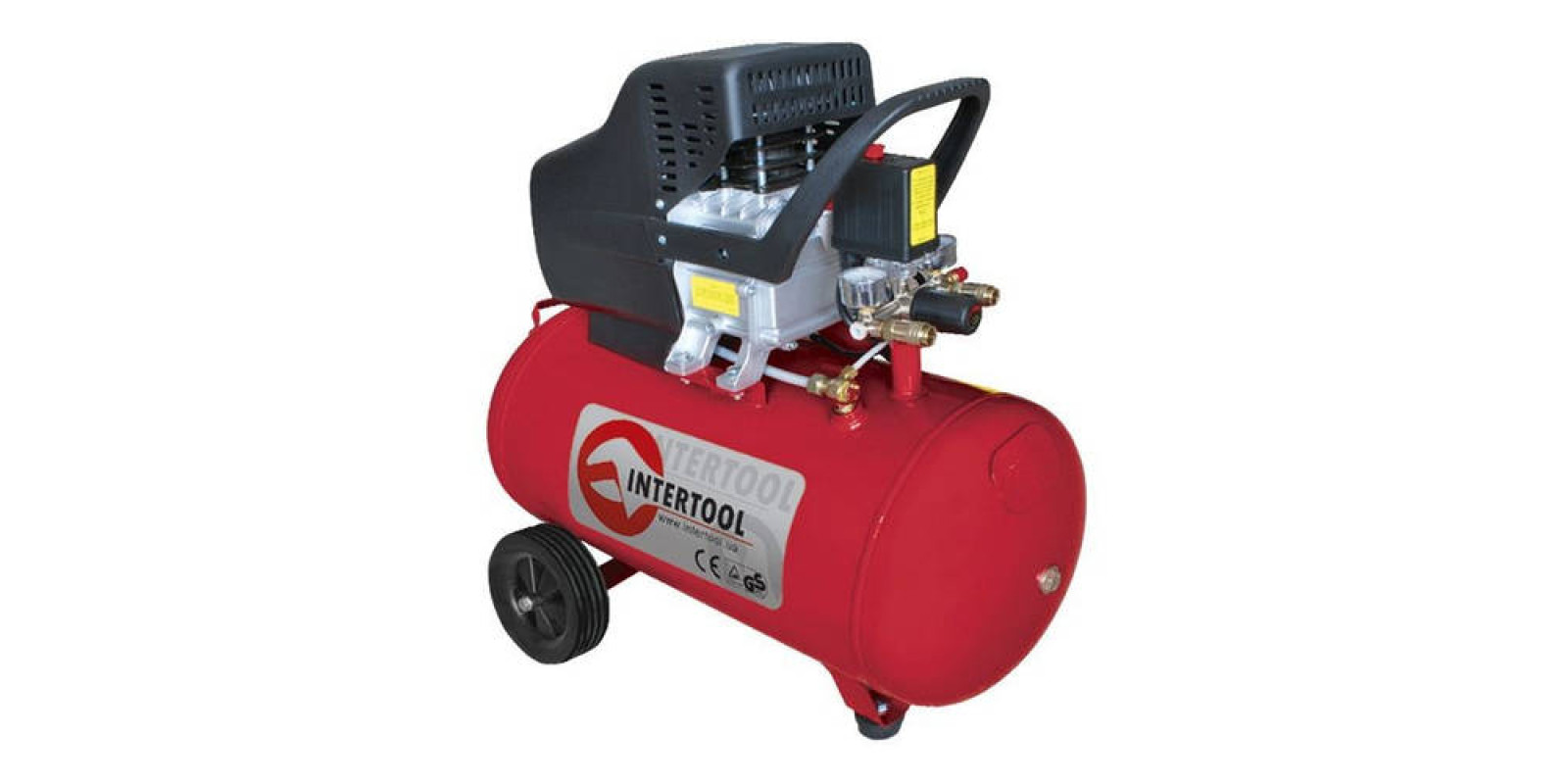 Компрессор INTERTOOL PT-0003, 50 л, 1.5 кВт, 220 В, 8 атм, 206 л/мин.