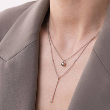 Двойное серебряное колье 