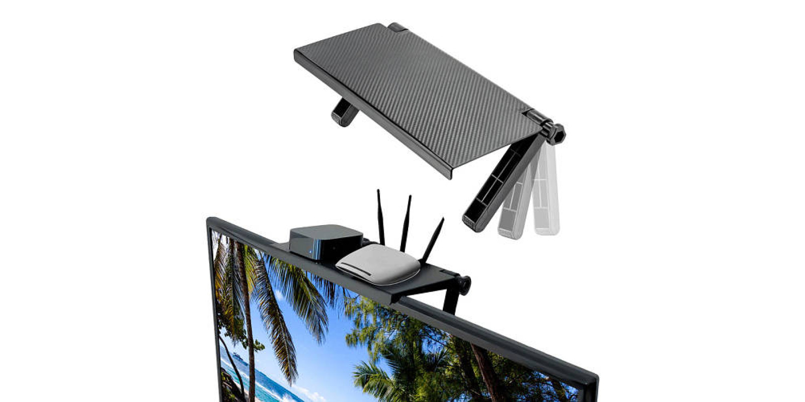 Держатель подставка на телевизор Screen Top Shelf / Полка подставка монитор / Крепление для телевизоров