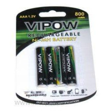 Акумуляторна батарея VIPOW Ni-Mh AAA 800mAh 4шт/блістер