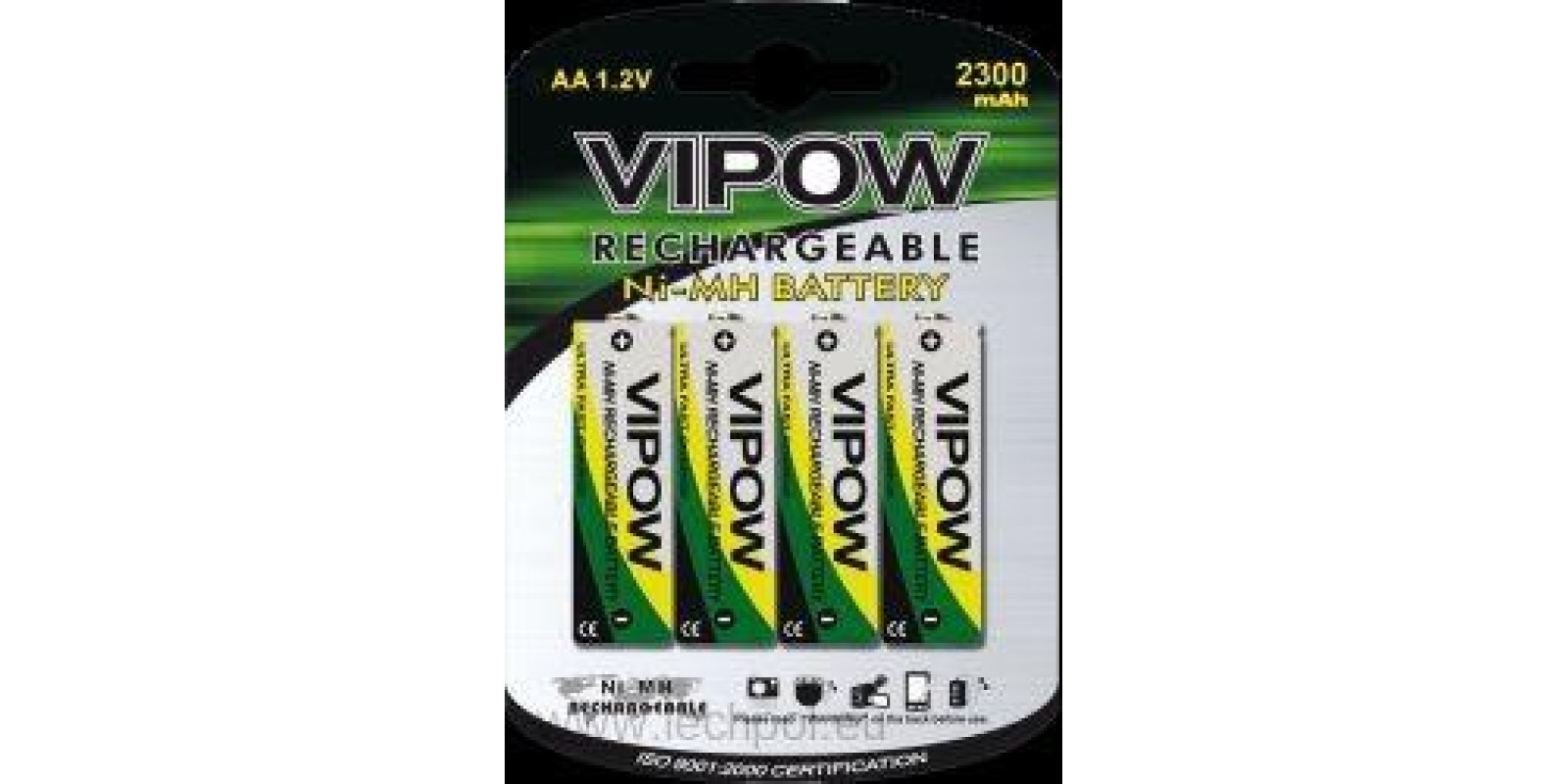 Акумуляторна батарея VIPOW Ni-Mh AA 2300mAh 4шт/блістер
