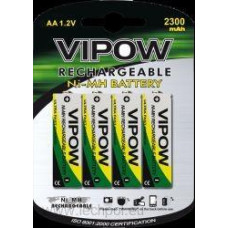 Акумуляторна батарея VIPOW Ni-Mh AA 2300mAh 4шт/блістер