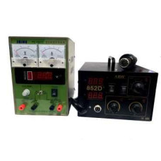 Комплект: паяльна станція AIDA 852D+ з лабораторним блоком живлення Saike PS-1501T Комплект: паяльна станція AIDA 852D+ з лабораторним блоком живлення Saike PS-1501T