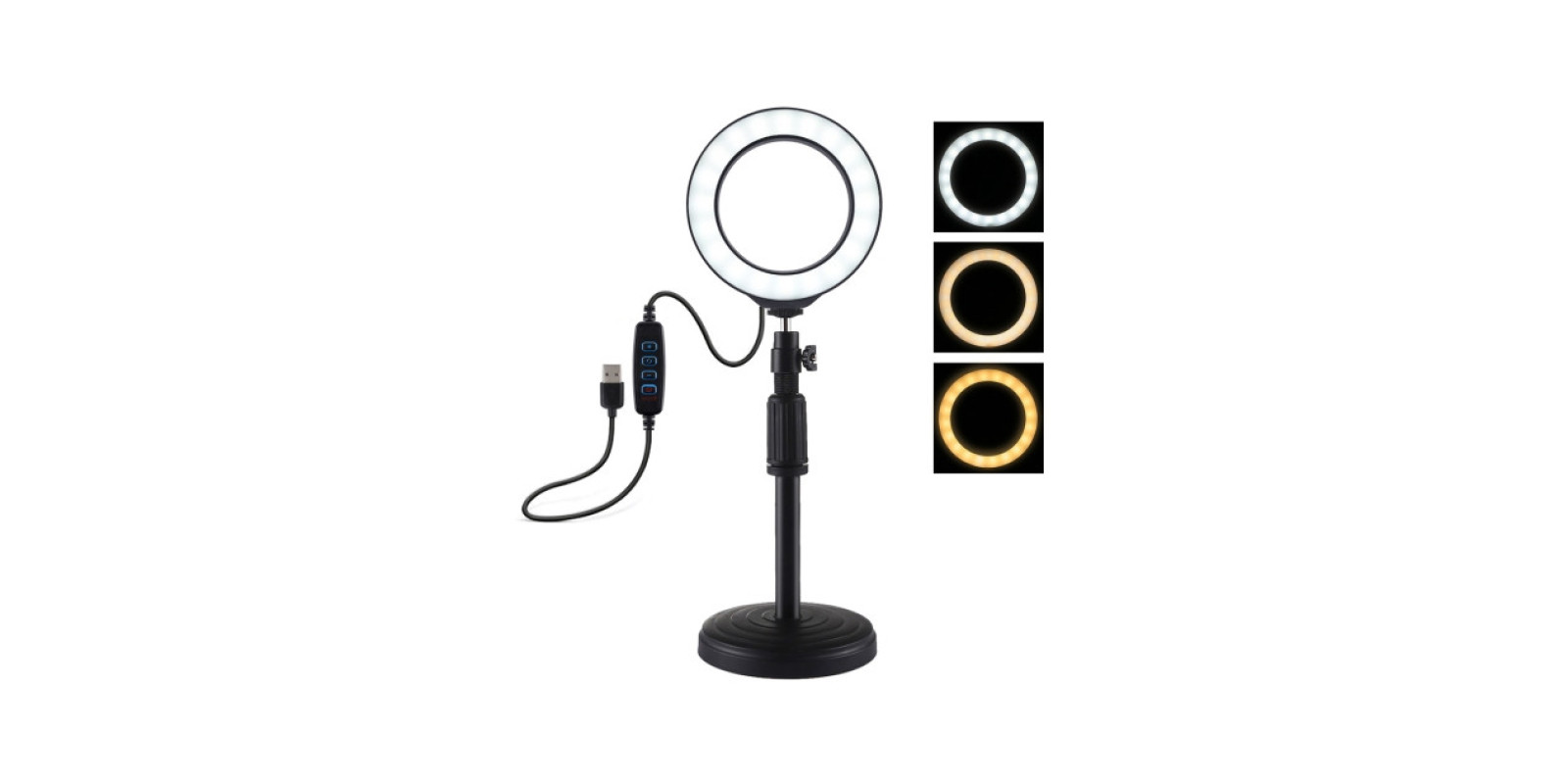 Кольцевой свет со стойкой Puluz PU391 Ring Light 12см (8W)