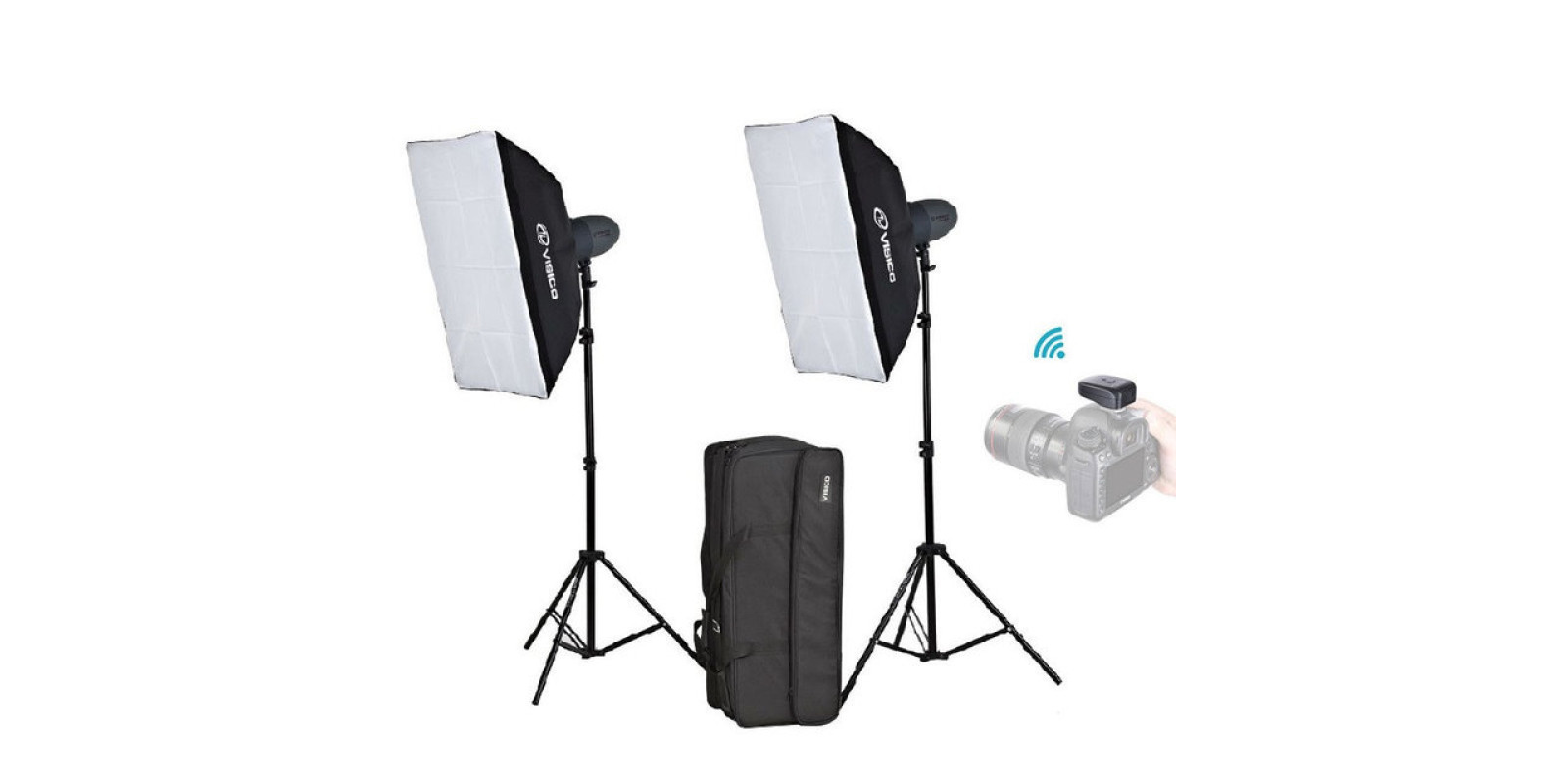 Набор импульсного студийного света Visico VL-400 Plus Softbox KIT Набор импульсного студийного света Visico VL-400 Plus Softbox KIT