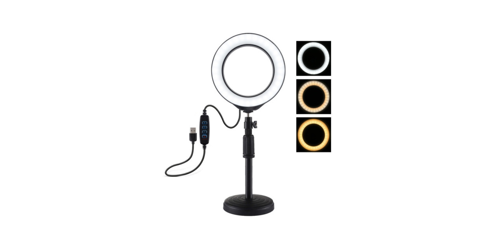 Кольцевой свет со стойкой Puluz PU392 Ring Light 16см (14W)