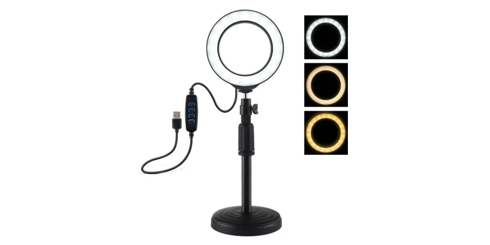 Кольцевой свет со стойкой Puluz PU422B Ring Light 12см (4W)