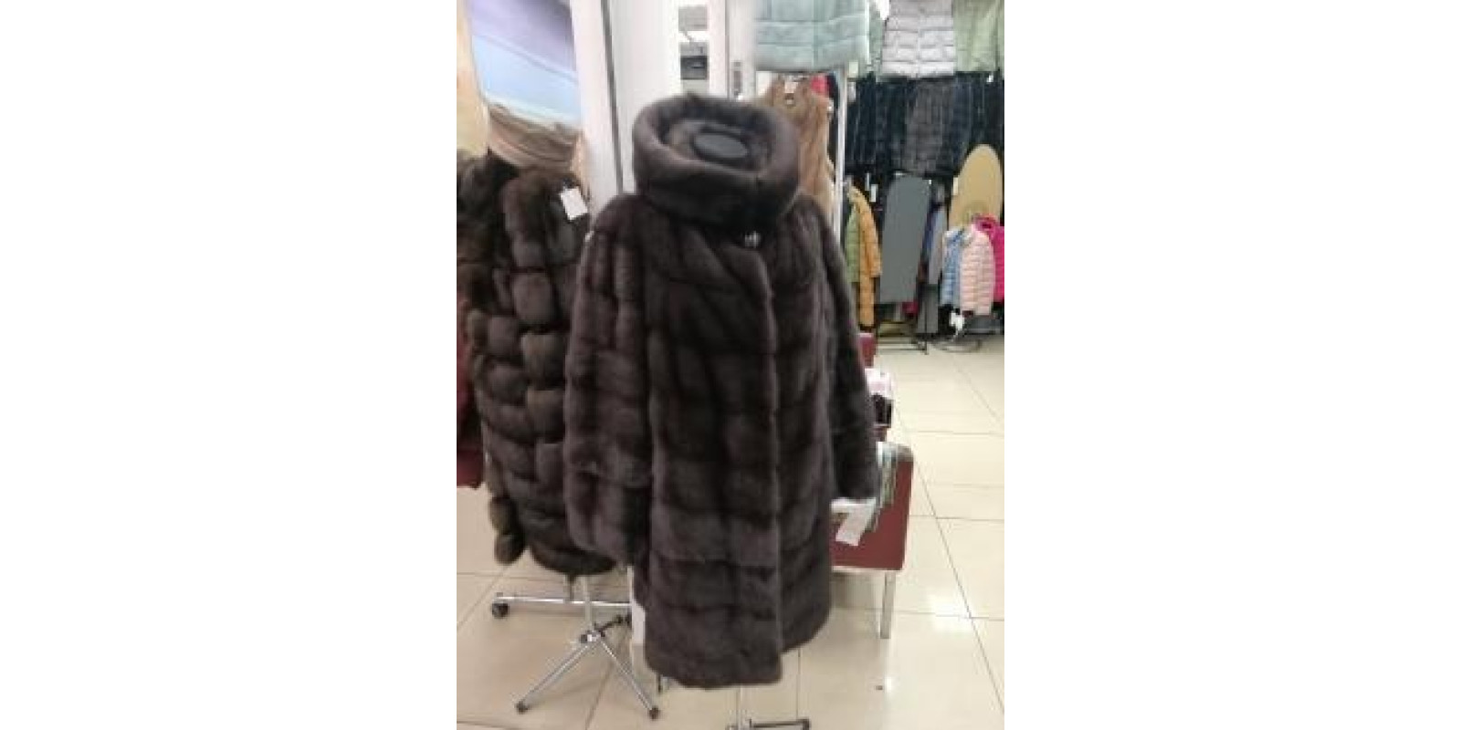 Шубы норковые с капюшоном - капучино Шубы норковые с капюшоном - капучино