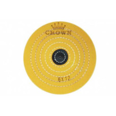 Коло муслінове CROWN жовте d-150мм, 12 шарів (з шкір. п'ятаком)