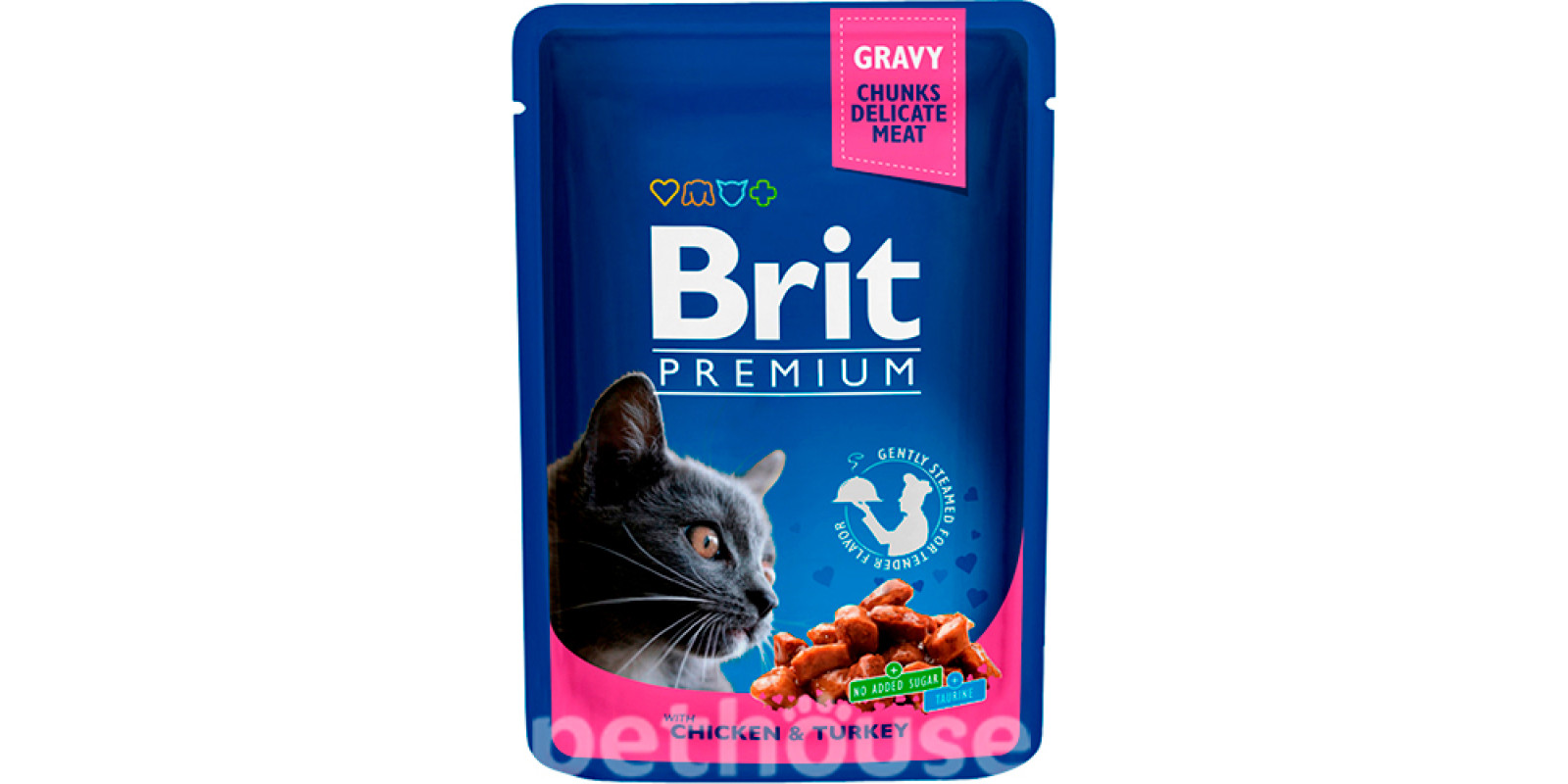 Brit Premium Шматочки з куркою та індичкою для котів