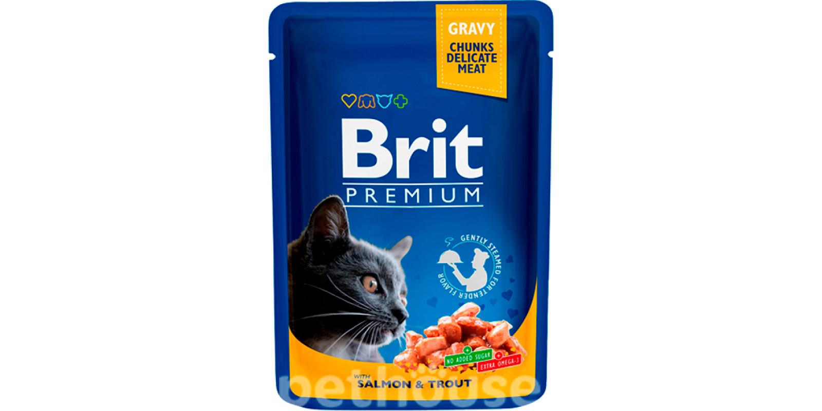 Brit Premium Шматочки з лососем та форелью для котів